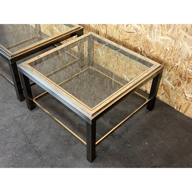Maison Charles Space Age Coffee Tables in Chrome & Brass from Maison Charles, Set of 2 For Sale - Image 4 of 13