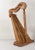 Vintage Decorative Celtic Table Harp Carved Painted distressed, with floral decoration on a stepped base. A perfect home...