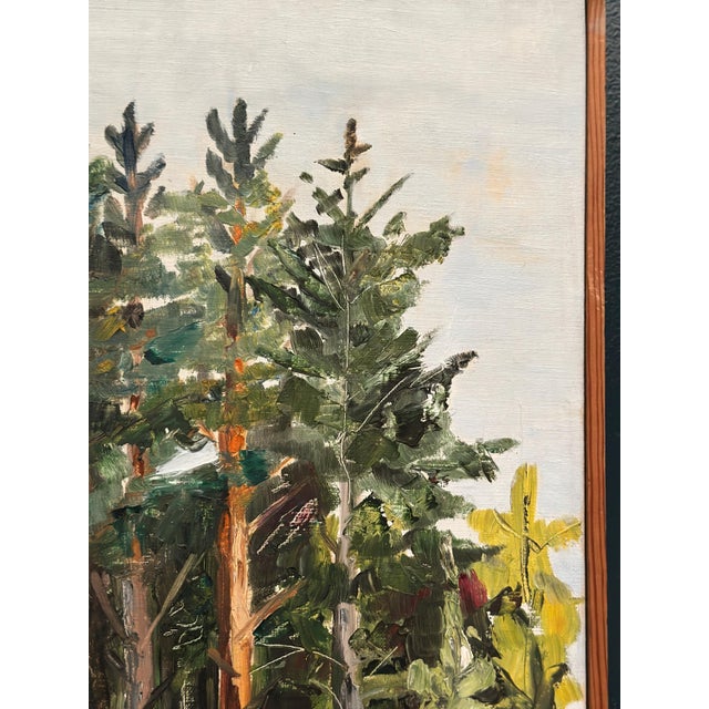 Ann‑cathrine Tine Lundkvist, Forest Landscape, 1975, Oil Painting on Canvas, Framed For Sale - Image 7 of 15