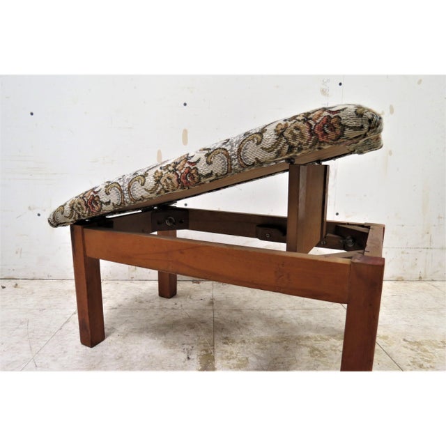 English Adjustable Upholstered Foot Stool For Sale - Image 10 of 11