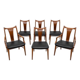 Mid-Century Modern Walnut Dining Chairs - Set of 6 For Sale