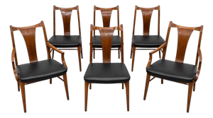 Mid-Century Modern Walnut Dining Chairs - Set of 6