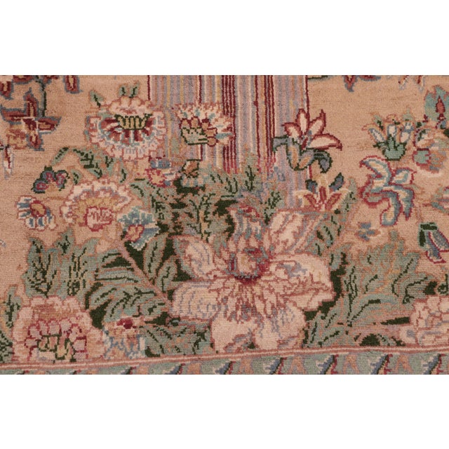 Floral 1990's Pak-Persian Tan/Tan Wool Rug - 8'11'' X 11'11'' For Sale In New York - Image 6 of 9