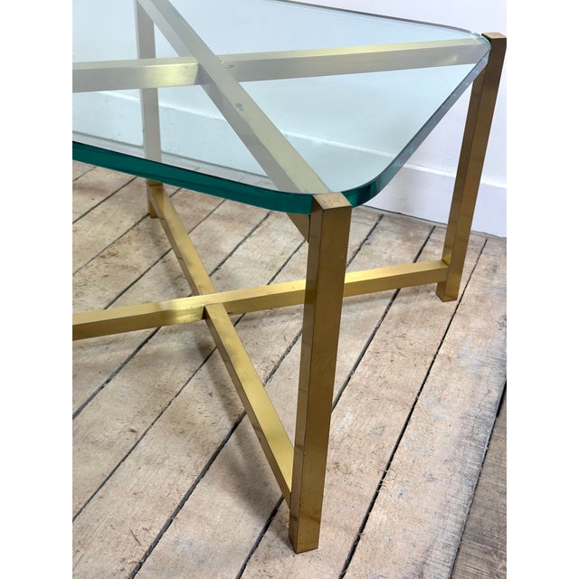 1970s Italian Brass and Glass Side Tables, 1970s, Set of 2 For Sale - Image 5 of 13
