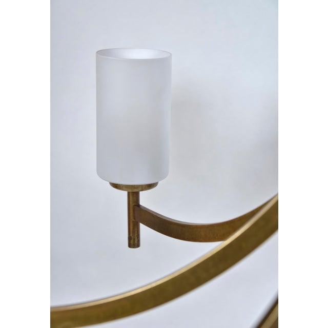 Large Mid-Century Italian Brass and Glass 8-Arm Chandelier, 1960s For Sale - Image 14 of 16