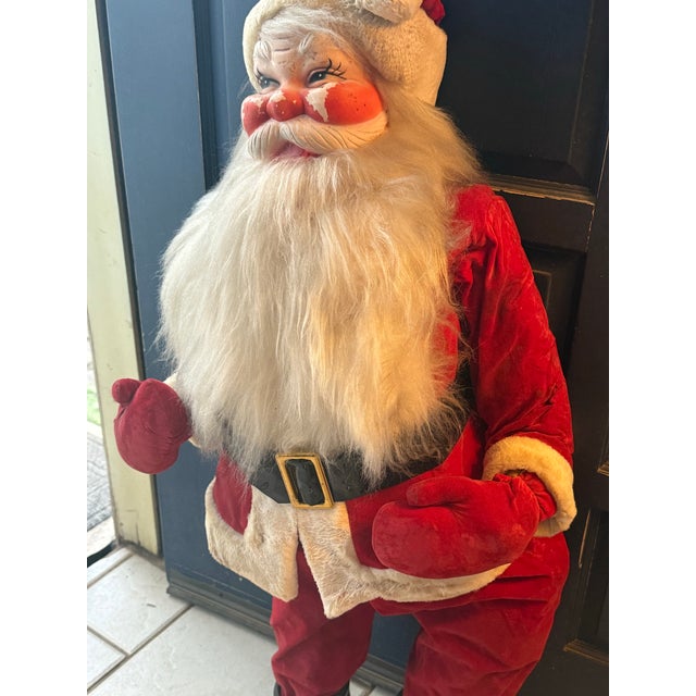 Rare 4 Ft Coca-Cola Santa Claus Store Display – Velvet Suit – 1971 For Sale - Image 9 of 9