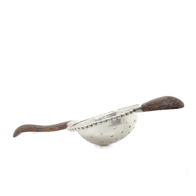 John Hardy Sterling Silver & Palm Wood Tea Strainer For Sale - Image 9 of 11