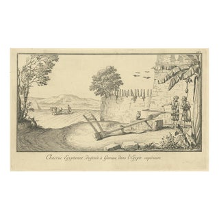 Egyptian Ploughing Scene at Gamase, 1755, Print For Sale