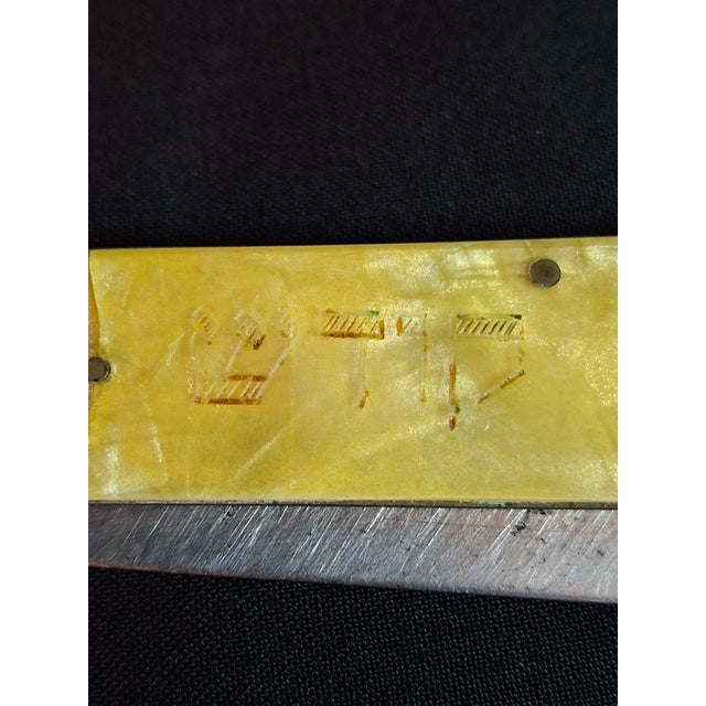 Rare Antique 1920s Judaica Folding Challah Knife Shabbat Kodesh Celluloid Czech For Sale - Image 12 of 17