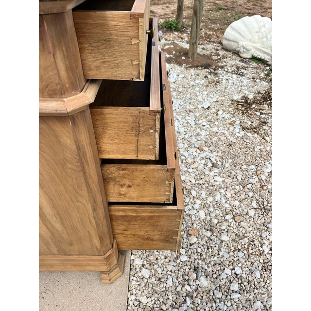 French 19th Century Louis Philippe Bleached Burl Walnut Marble Top Commode For Sale - Image 10 of 12