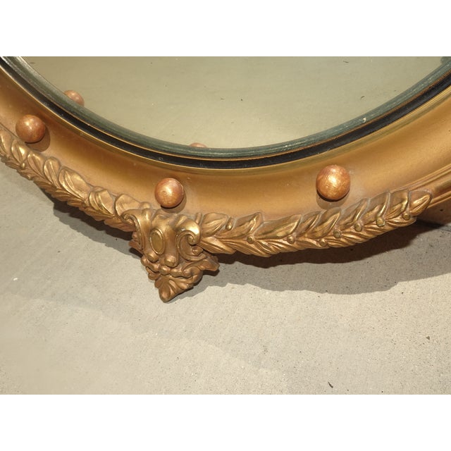 Antique Federal 13 Colonies Eagle Bullseye Convex Gold Wall Mantle Mirror #2 For Sale - Image 9 of 11