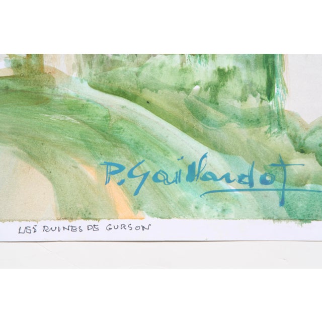 Impressionist Les Ruines Du Gurson, P. Gaillardot, 1950s For Sale - Image 3 of 6