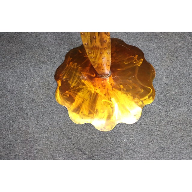 Mid 20th Century Mid-Century Sculptural Gilt Metal Coat Rack With Leaf-Form Base For Sale - Image 5 of 8