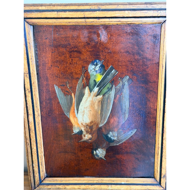 This antique French oil on wood still life has exactly the kind of moody, slightly theatrical quality that makes these...