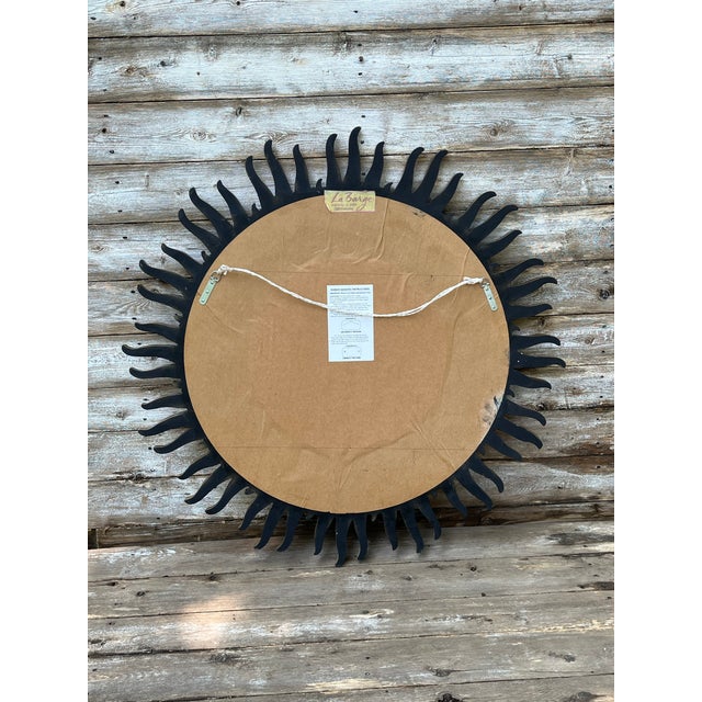 Glass La Barge Golden Sunburst Mid-Century Mirror For Sale - Image 7 of 11