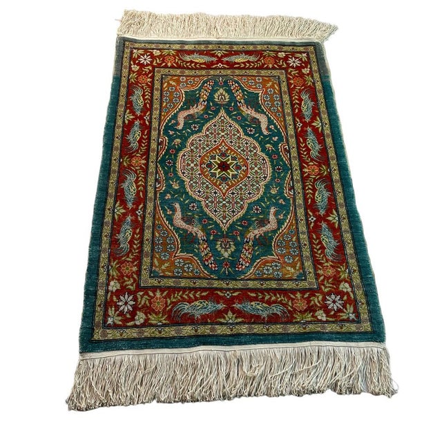Vintage Turkish Hereke Silk Country Home Rug, 1960s For Sale - Image 10 of 16