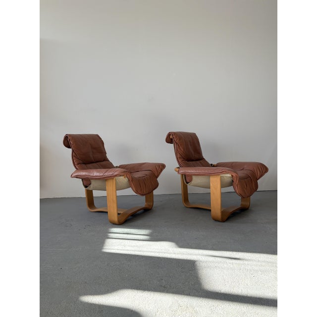 Beautiful armchairs designed by Ingmar Relling for Westnofa. The armchairs date from the late 1970s and early 1980s. They...