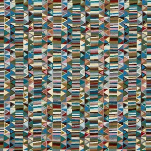 Schumacher Bizantino Quilted Weave Fabric, Peacock