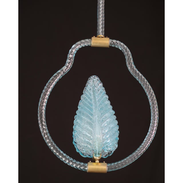 1950s Light Blu Murano Glass Chandelier by Barovier E Toso For Sale - Image 13 of 17