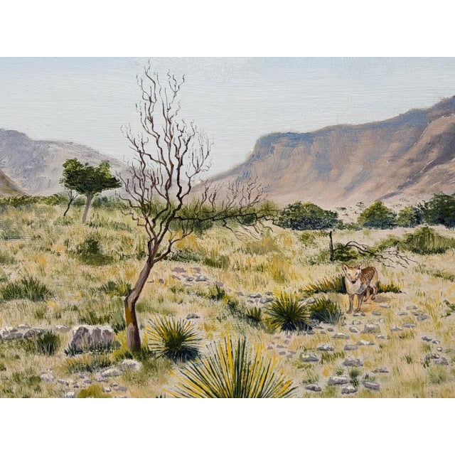Wood Realism Southwestern Landscape Chisum Trail New Mexico Signed Oil Painting Dated 2002 Signed For Sale - Image 7 of 18