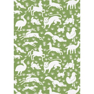 Thibaut Green Animalia Wallpaper - 4 Double Rolls For Sale