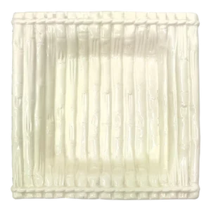 Hollywood Regency Faux Bamboo Square Ceramic Dish