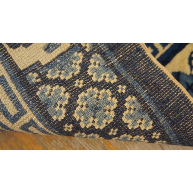 1920s Beige Geometric Chinese Baotou 100 Antiques Carpet 3'x 5' Wool Small Rug For Sale - Image 10 of 10