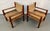 Mid-Century Modern Pair of Mid-Century Teak Danish Woven Raffia Lounge Chairs For Sale - Image 3 of 10