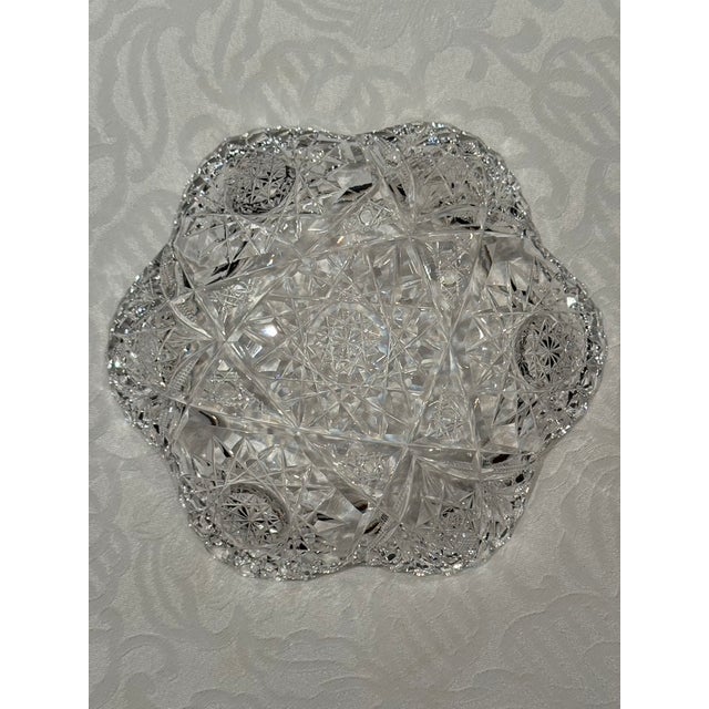 Set of Three American Brilliant Period Cut Crystal Plates For Sale - Image 16 of 17
