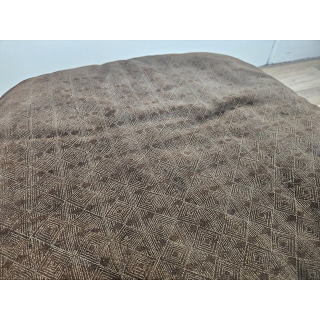 Set of Vintage Walnut Poufs with Padding, 1970 For Sale - Image 12 of 16