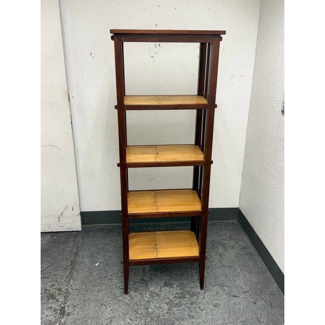 Asian Style Split Bamboo Étagère Bookcase For Sale - Image 4 of 12