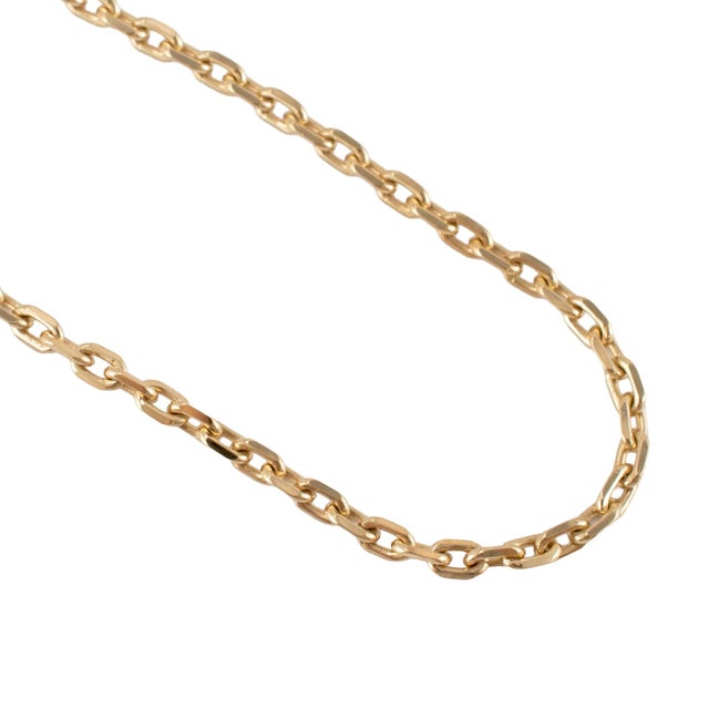Modern Unisex 14k Yellow Gold Solid 22.5” 3.1mm Biker Open Anchor Link Chain Necklace For Sale - Image 3 of 8