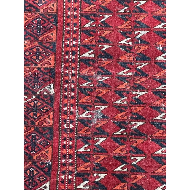 Antique Distressed Tribal Turkmen Rug, 1890s For Sale - Image 6 of 18