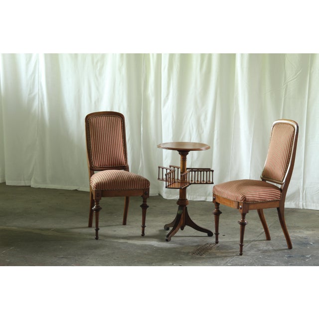 Antique Chairs and Canterbury Side Table, 1870s, Set of 3 For Sale - Image 18 of 18