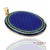 Early 20th Century Vintage 18k 750 Yellow Gold Royal Blue & Green Enamel Locket Pendant Necklace For Sale - Image 5 of 10