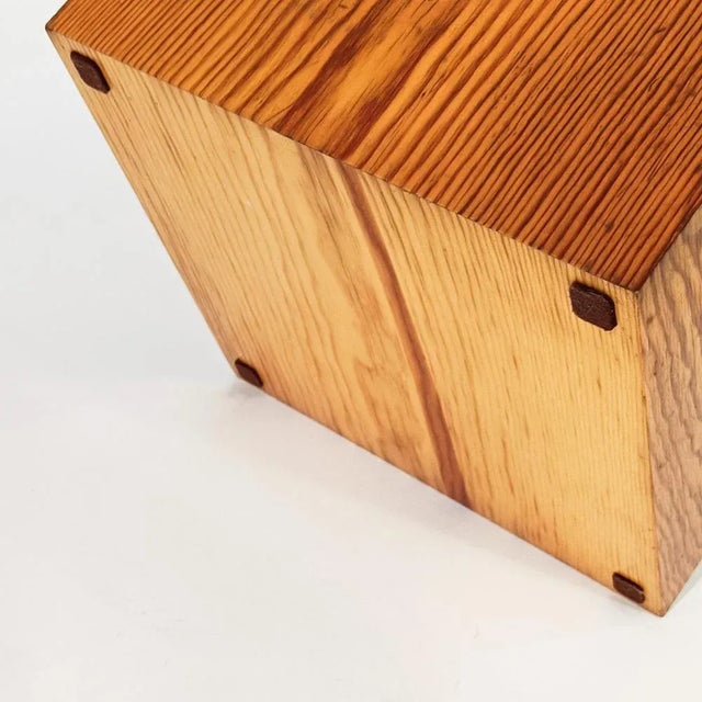 Sculptural Side Table in Pine Wood, 1970s For Sale - Image 11 of 12