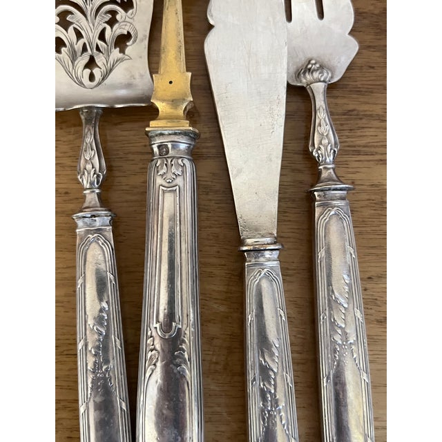Late 19th Century Antique French Sterling Serving Utensils, Set of 4 For Sale - Image 5 of 10