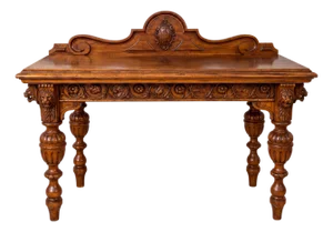 19th-C. English Renaissance Revival Carved Oak Sideboard / Console Table