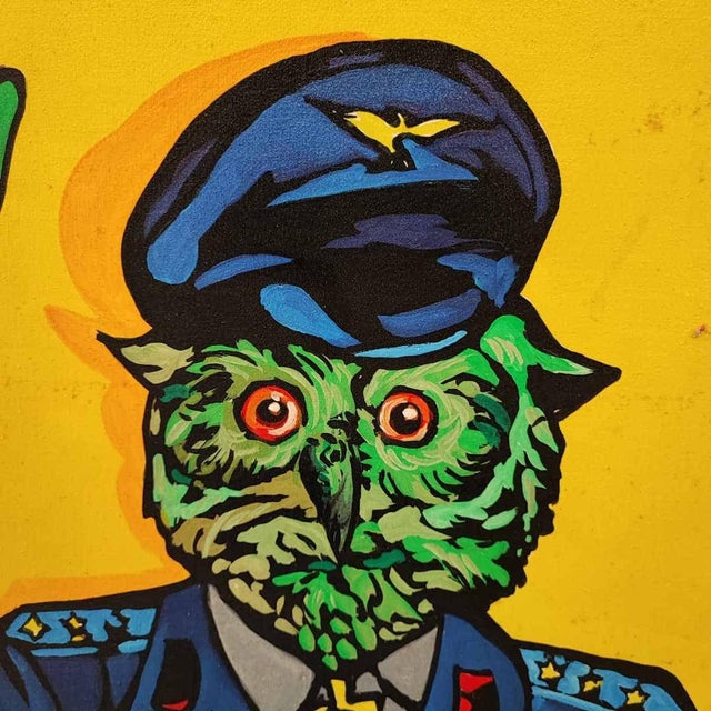 Modern Max Hamlet, Greeting of the Myth, 1987, Acrylic Painting on Canvas, Framed For Sale - Image 3 of 17