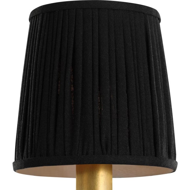 Traditional Visual Comfort Signature 5" Pleated Black Linen Shade For Sale - Image 3 of 3
