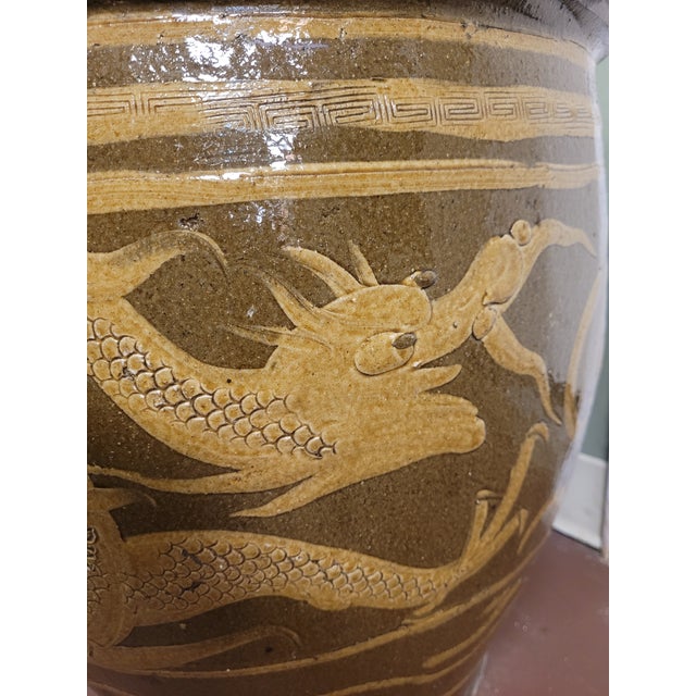 Vintage Ceramic Chinese Dragon Planter For Sale - Image 9 of 10