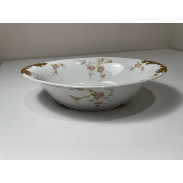Limoges, France Antique French Limoges Porcelain Serving Bowl - M Redon For Sale - Image 4 of 9