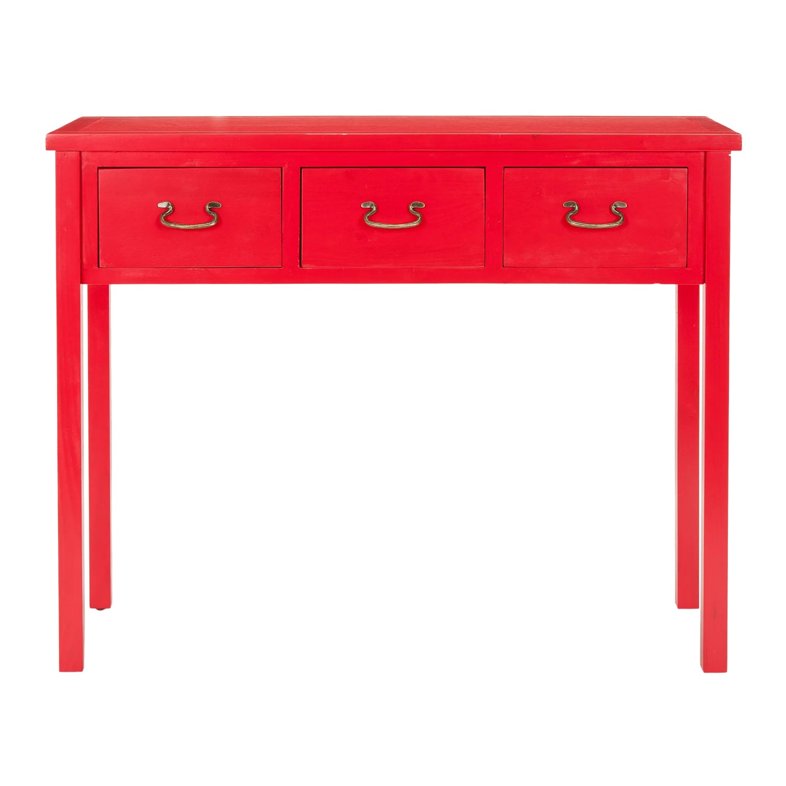 Console With Storage Drawers in Hot Red | Chairish