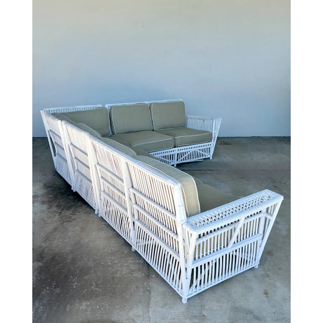 Mid 20th Century Vintage Stick Rattan Sectional Sofa After Bielecky Brothers For Sale - Image 5 of 12