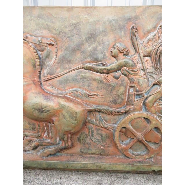 Mid 20th Century Large Mid Century Architectural Quadriga Victory Nike Greek Roman 40x25 Wall Art Sculpture ~ True Vintage ~ Commercial Size / Scale For Sale - Image 5 of 15