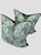 2020s Schumacher Albizia Embroidery Fabric / Blue & Green Pillow Pair For Sale - Image 5 of 11