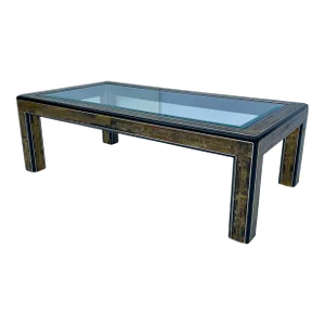 1970s Bernhard Rohne for Mastercraft Acid Etched Brass Coffee Table
