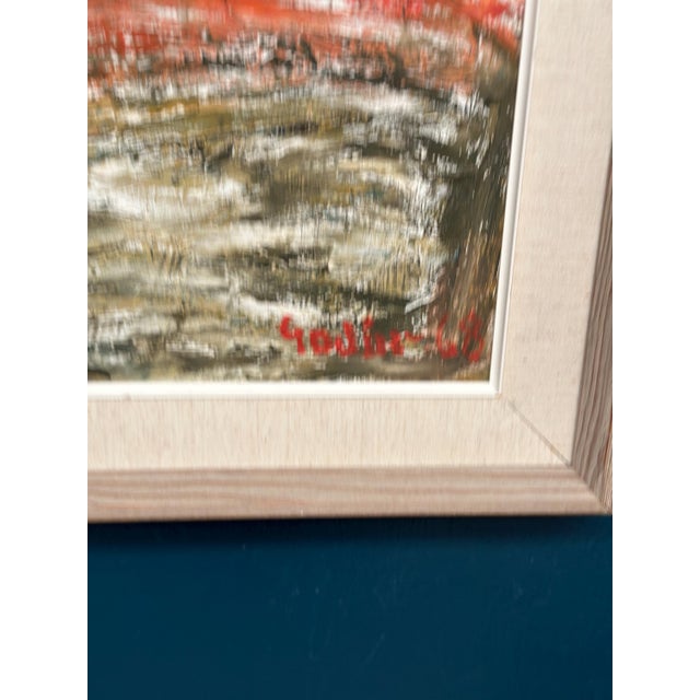 Mid-Century Modern Ragnar Godin, Abstract Landscape, 1968, Oil Painting on Panel, Framed For Sale - Image 3 of 18