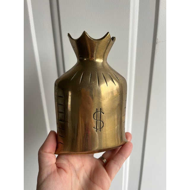 Vintage Brass Money Bag Bank For Sale - Image 10 of 10