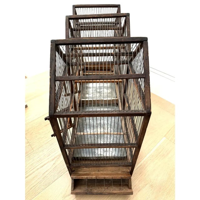 Large Antique 19th Century Architectural Model Primitive American Folk Art Birdcage For Sale In Los Angeles - Image 6 of 12